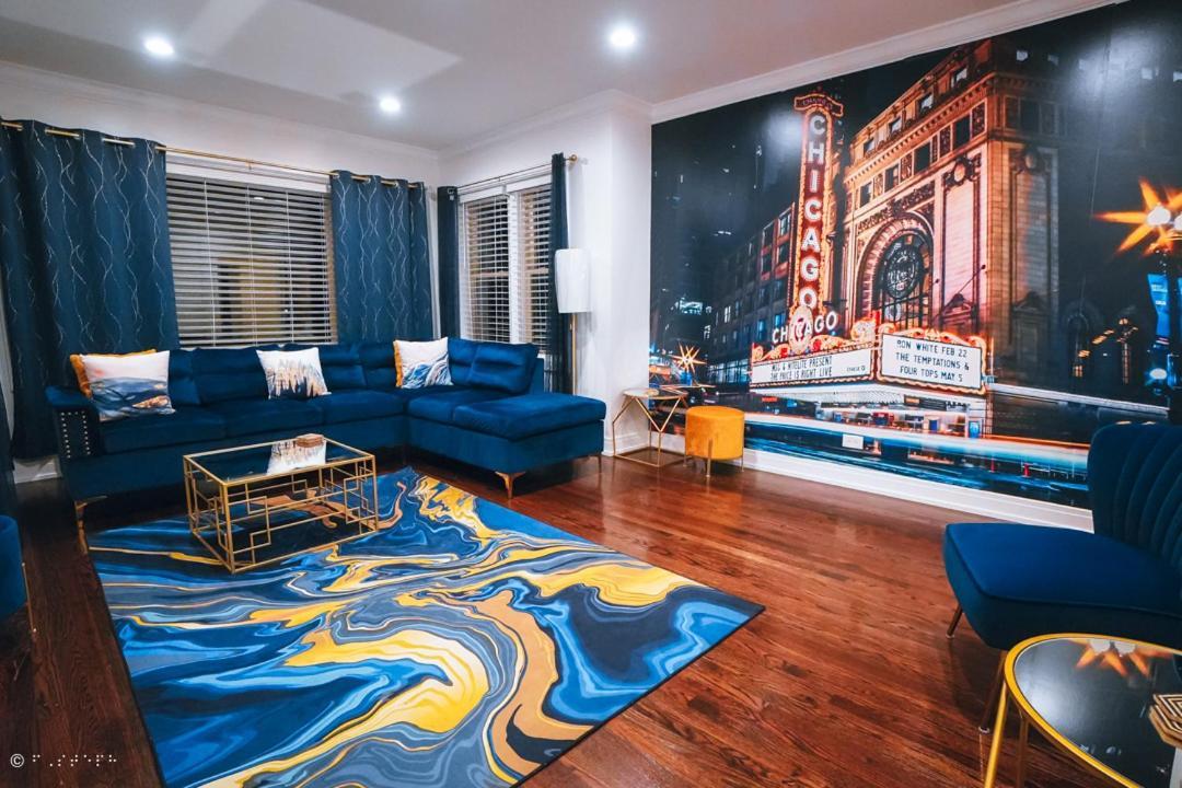 The Blue Golden Luxury Modern 3- Bedroom Apartment In Chicago Zewnętrze zdjęcie